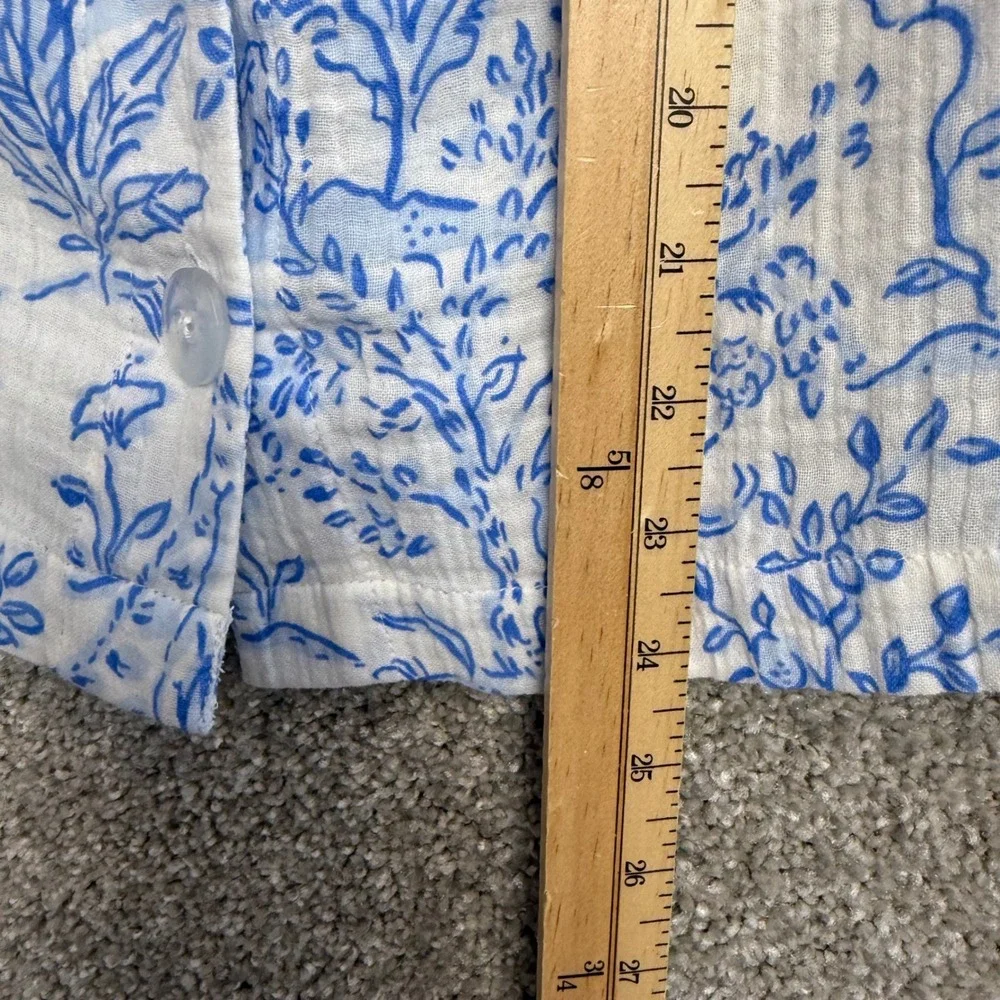 Lilly Pulitzer Montee Shirt Coverup Resort White Tall Tales Womens Medium NEW